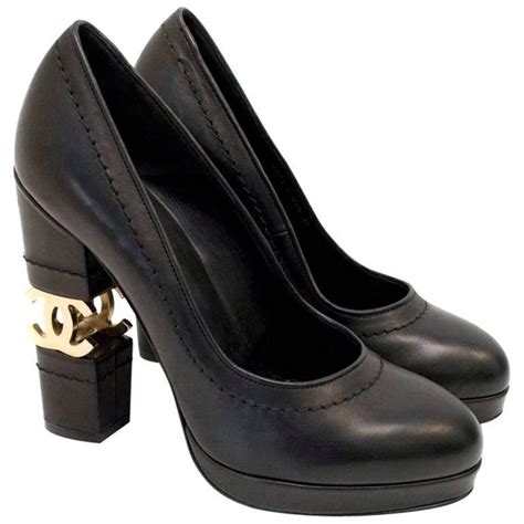 chanel black and gold heels chanel on heel nordstrom|authentic chanel heels.